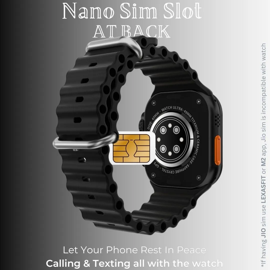 K10 Ultra Sim Support Smartwatch Fitness Tracking Smart Watch 2.1" Display, Wireless Charger and Bluetooth Connectivity Calling & Music Smartwatch