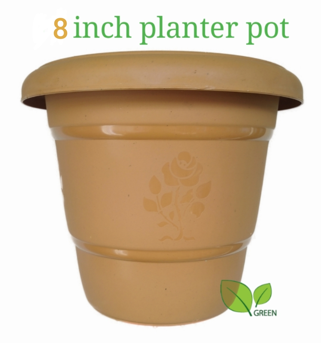 Planter pot 8 inch plastic 02 pieces
